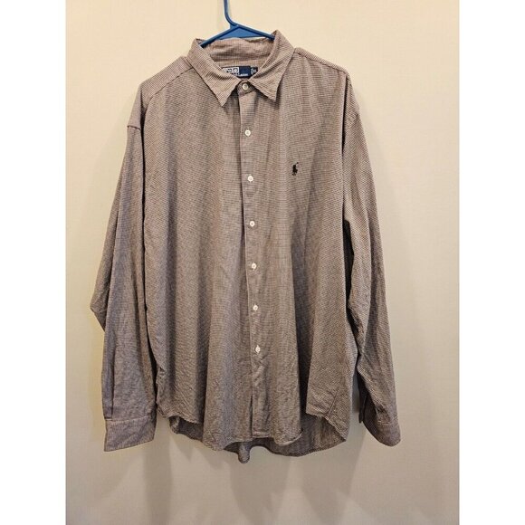 Polo Ralph Lauren Other - Polo Ralph Lauren Oxford Button Down Shirt Marlowe Houndstooth Brown/Cream XL